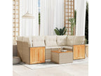 Patio Furniture Set, with Cushions, 7-Piece, Woven Resin (Wicker-Style), Beige