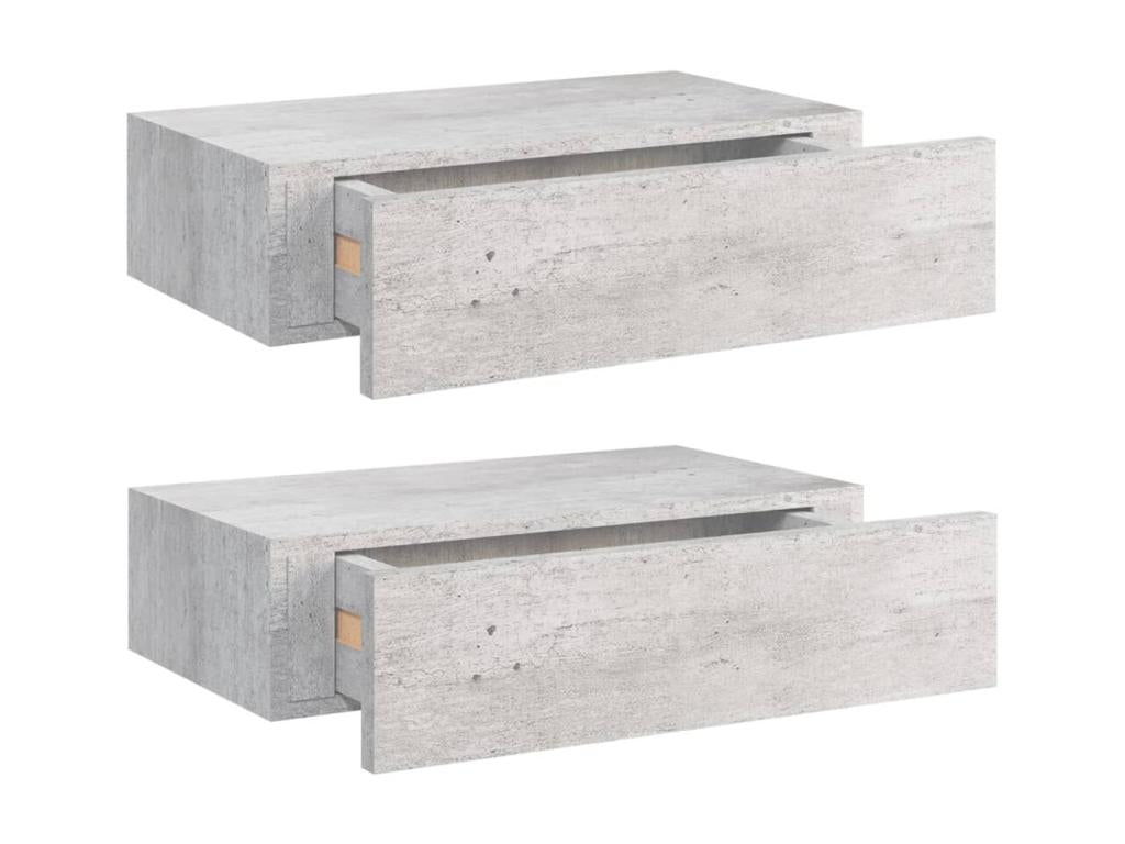 Shelf, 2-Piece, Wood, Gray, 40 x 23 m