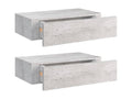 Shelf, 2-Piece, Wood, Gray, 40 x 23 m