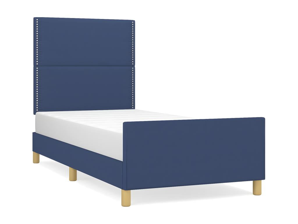 Bed Base, Fabric, Blue, 90 x 190 cm