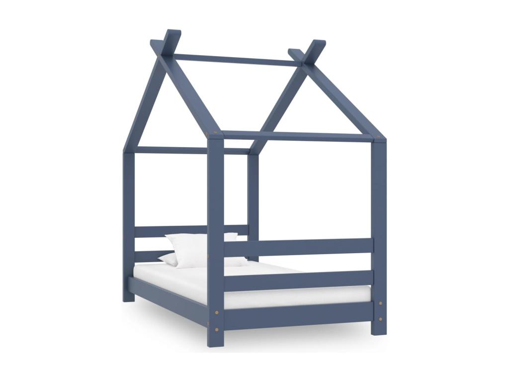 Bed Base, Wood, Gray, 70 x 140 cm