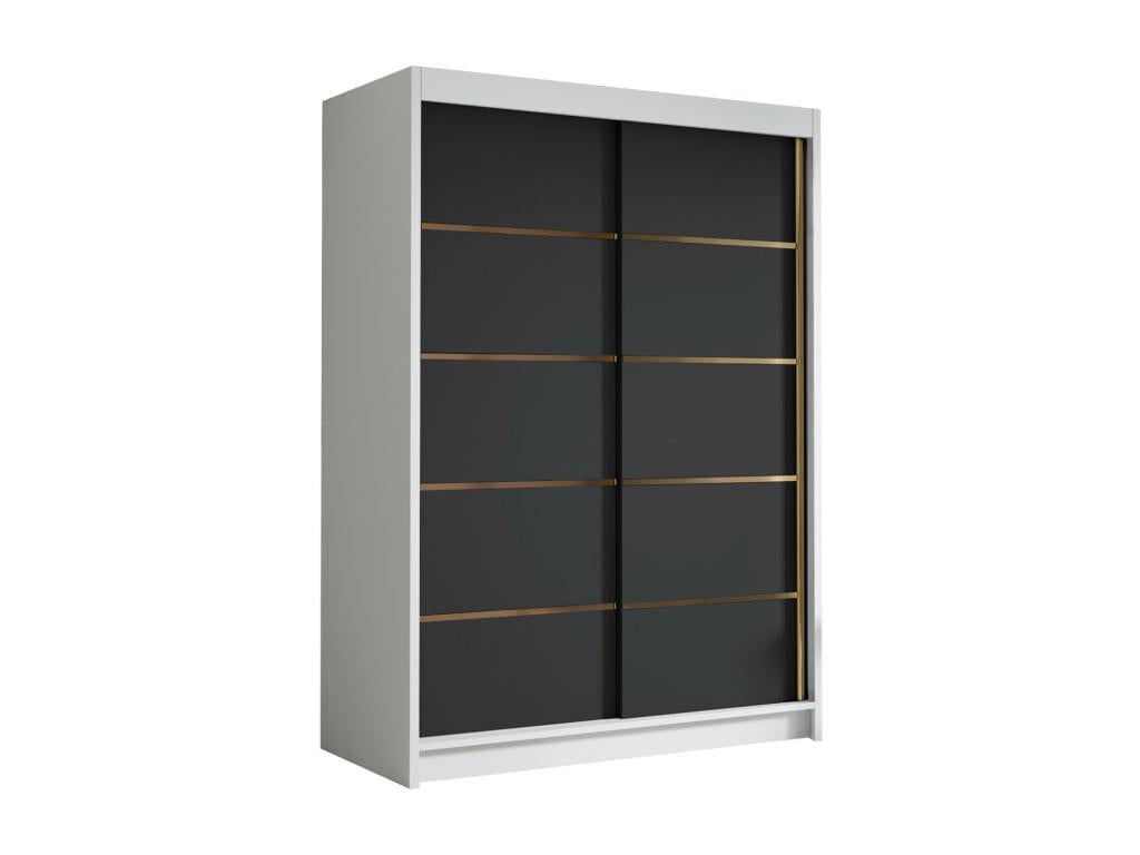 Wardrobe, Wood, Black, 200 x 120 x 58 cm