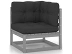 Patio Furniture Set, with Cushions, 6-Piece, Wood, Gray
