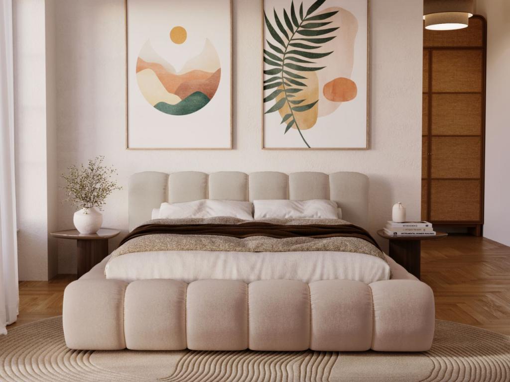 Mattress, Velvet, Beige, 140 x 200