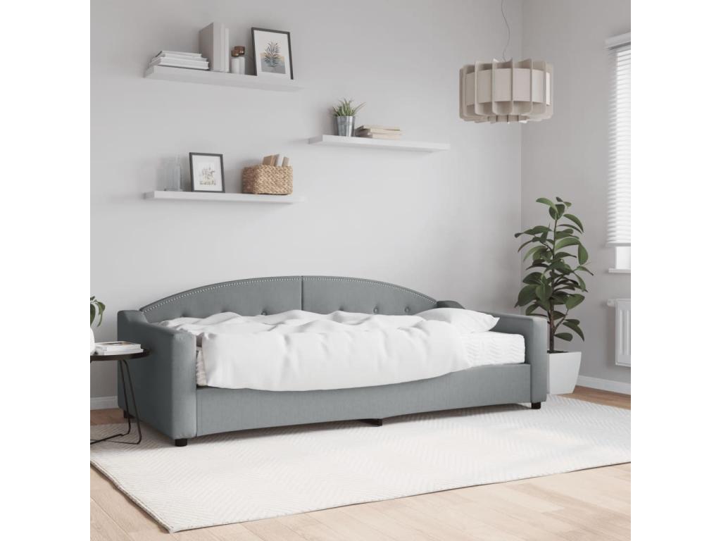Mattress, Fabric, Gray, 90 x 200 cm