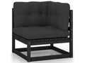 Patio Furniture Set, with Cushions, 10-Piece, Wood, Black
