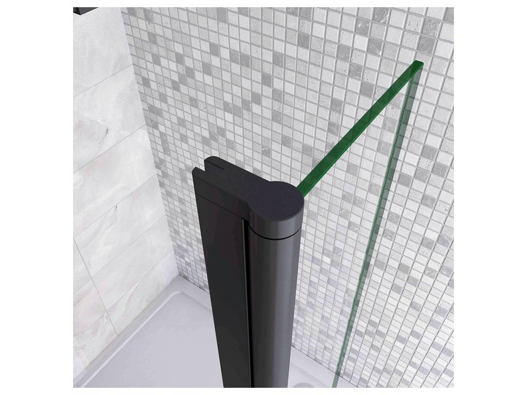 Shower Item, Glass, Black, 40 x 200 cm