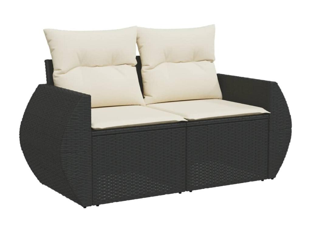 Patio Furniture Set, with Cushions, 10-Piece, Woven Resin (Wicker-Style), Black