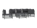 Patio Furniture Set, with Cushions, 6-Piece, Metal, Gray