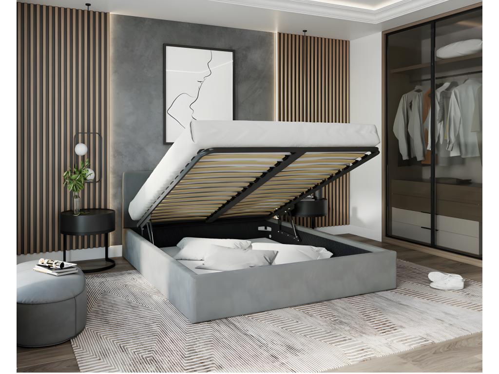 Mattress, Wood, Light Gray, 160 x 200 mm