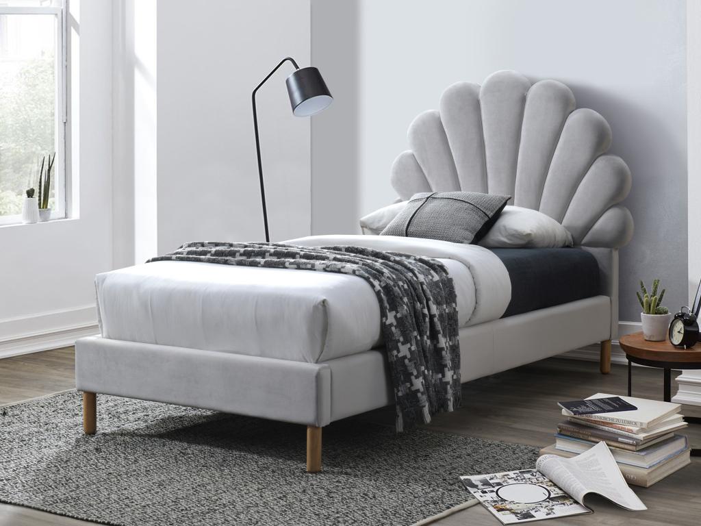Mattress, Velvet, Light Gray, 90 x 190 cm