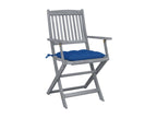 Set of 2 folding outdoor chairs and cushions, Bois d'Vertchez