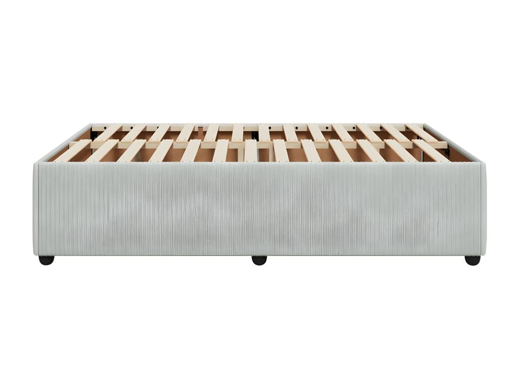 Bed Base, Velvet, Gray, 140 x 190 cm