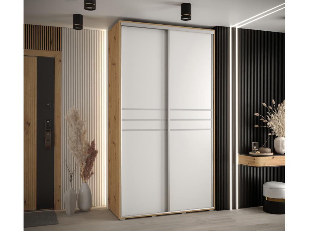 Wardrobe, Wood, Argenté/Blanc/Marron