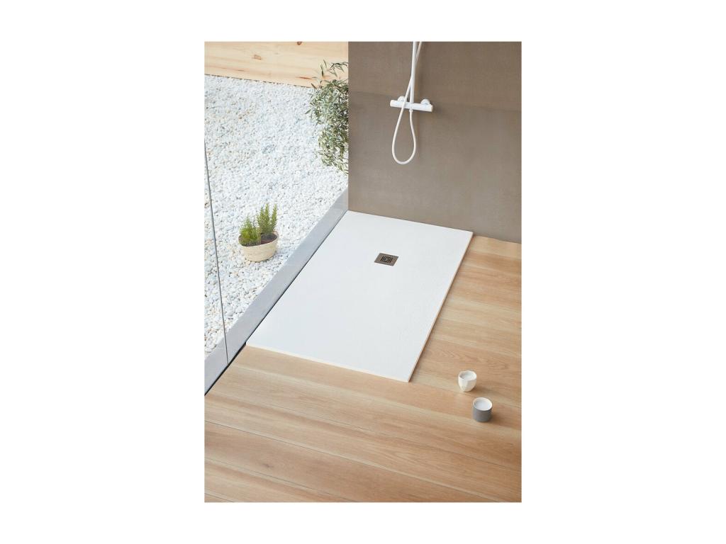 Shower Tray, Resin, White, 80 x 150 cm