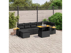 Patio Furniture Set, with Cushions, 8-Piece, Woven Resin (Wicker-Style), Black