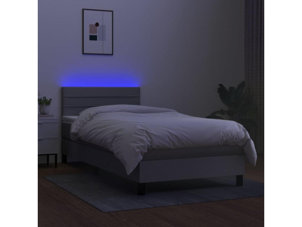 Mattress, Fabric, Light Gray, 90 x 190 cm