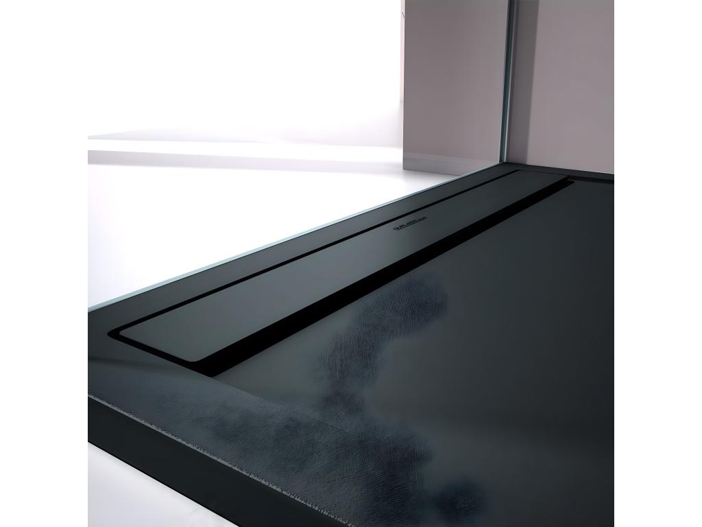 Shower Tray, Resin, Black, 150 x 70 cm