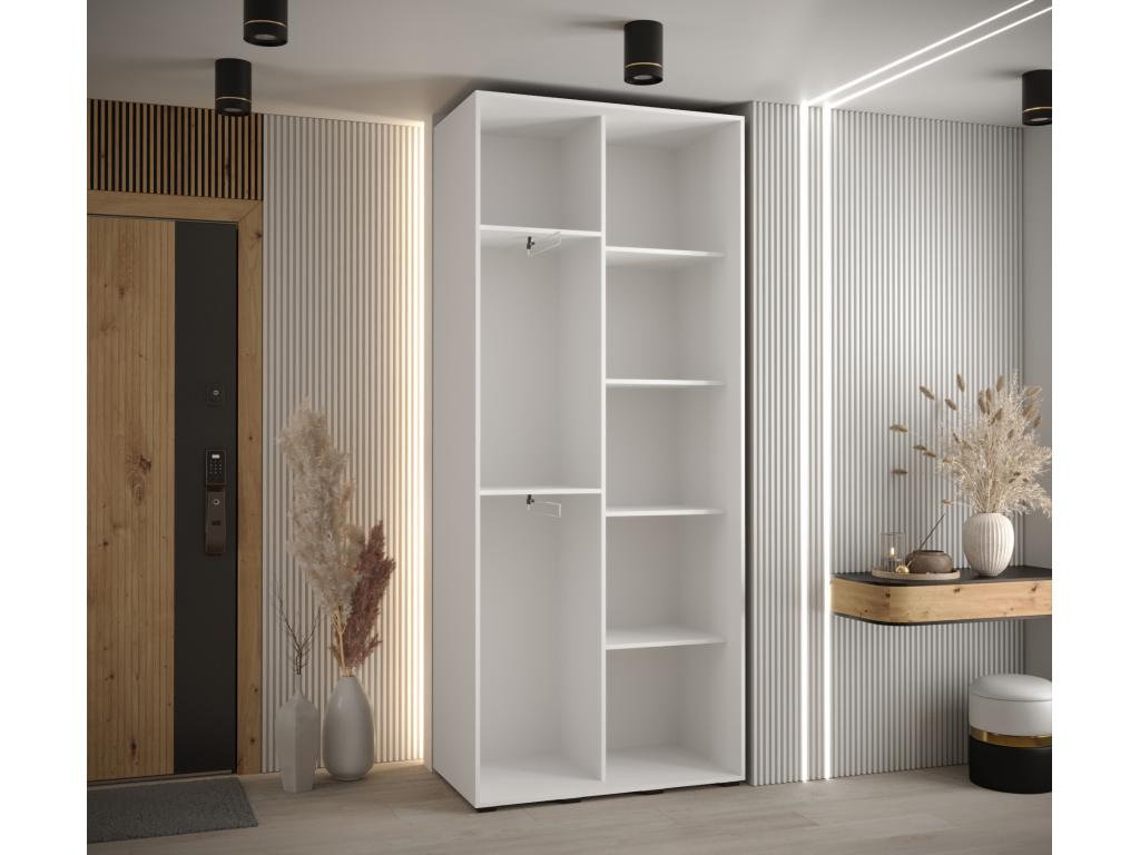 Wardrobe, Wood, Blanc/Doré
