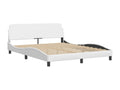 Bed Base, Faux Leather, White, 160 x 200 cm