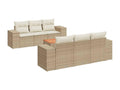 Patio Furniture Set, with Cushions, 7-Piece, Woven Resin (Wicker-Style), Beige