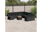 Patio Furniture Set, with Cushions, 14-Piece, Woven Resin (Wicker-Style), Black