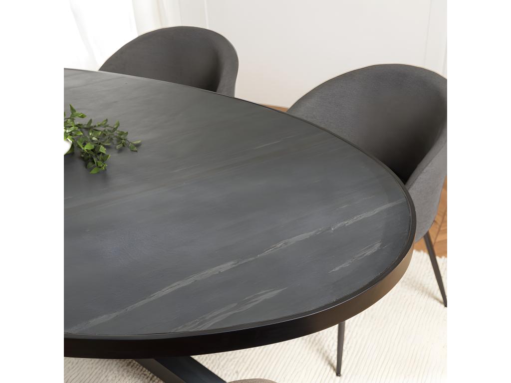 Dining Table, Metal, Black, 220 x 110 cm