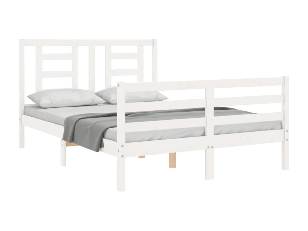 Bed Base, Wood, White, 140 x 190 m