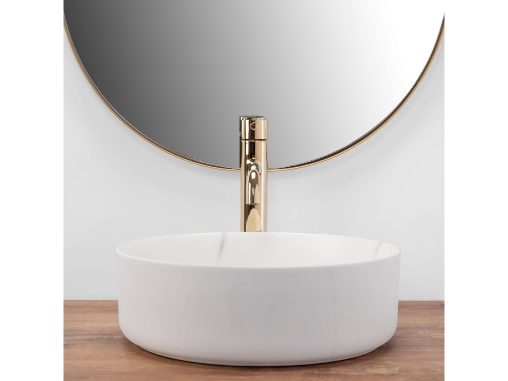 Bathroom Sink, Ceramic, White