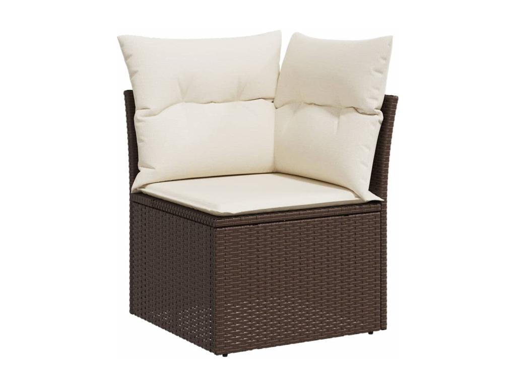 Patio Furniture Set, with Cushions, 9-Piece, Woven Resin (Wicker-Style), Brown