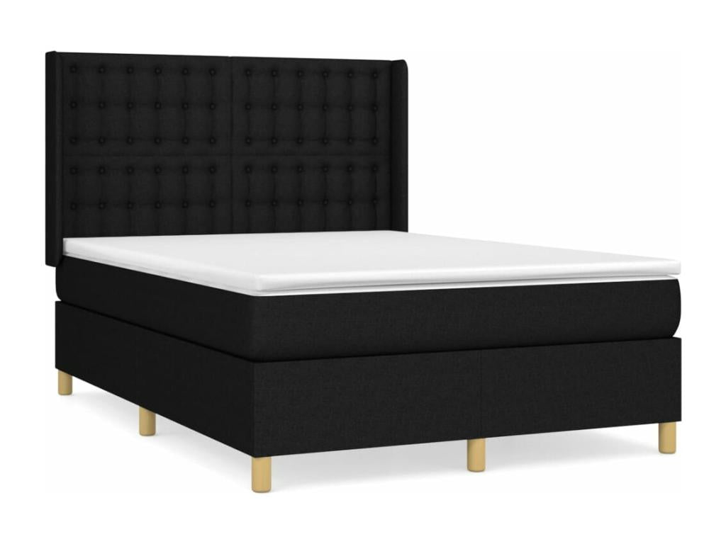 Mattress, Fabric, Black, 140 x 190 cm