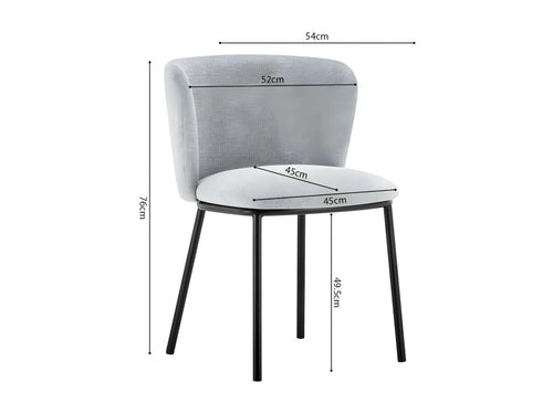 'Meublita' chair, light grey fabric, dimensions H76 x W52 x D54, ideal for your kitchen or dining room