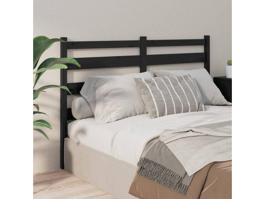 Headboard, Wood, Black, 140 x 190 cm