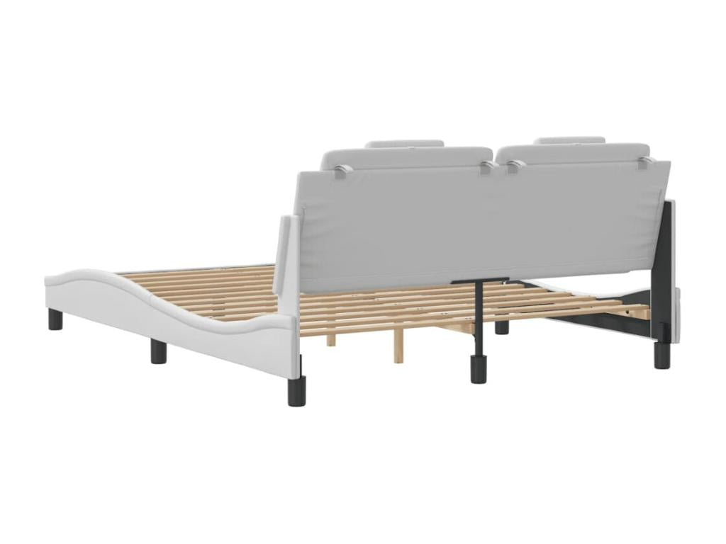 Bed Base, Faux Leather, White, 160 x 200 cm