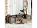 Patio Furniture Set, with Cushions, 7-Piece, Woven Resin (Wicker-Style), Gray