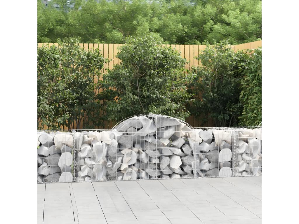 13 arched gabion baskets, 200x50x60/80 cm, galvanized iron
