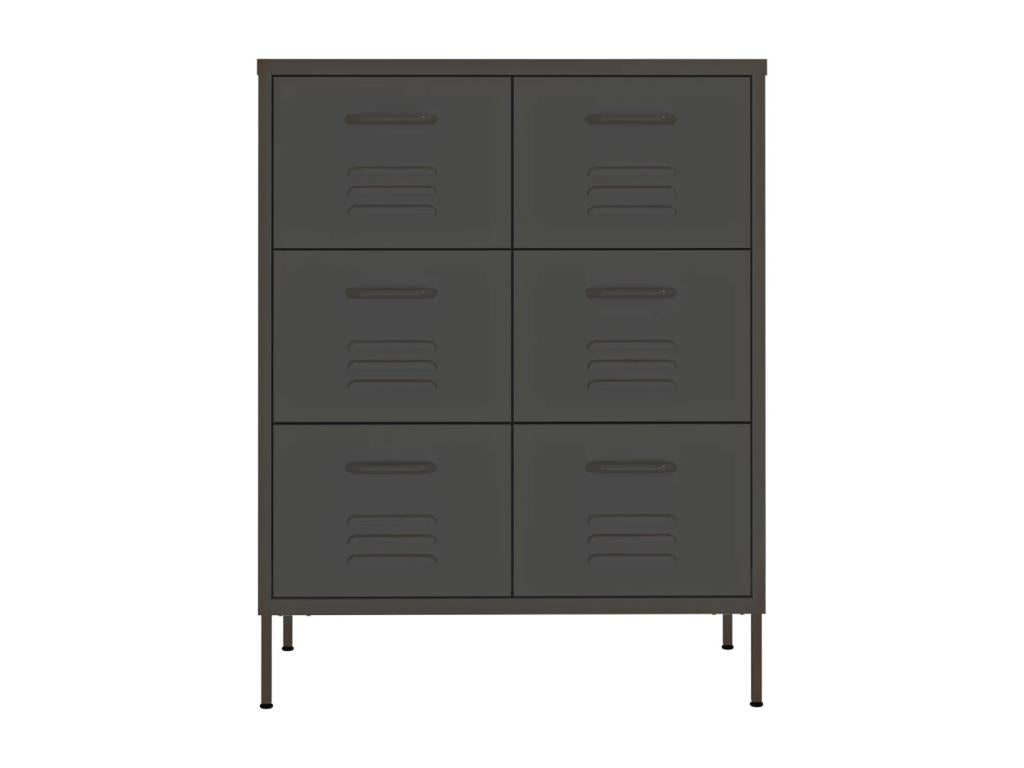 Wardrobe, Metal, Gris Anthracite, 80 x 35 x 101 cm