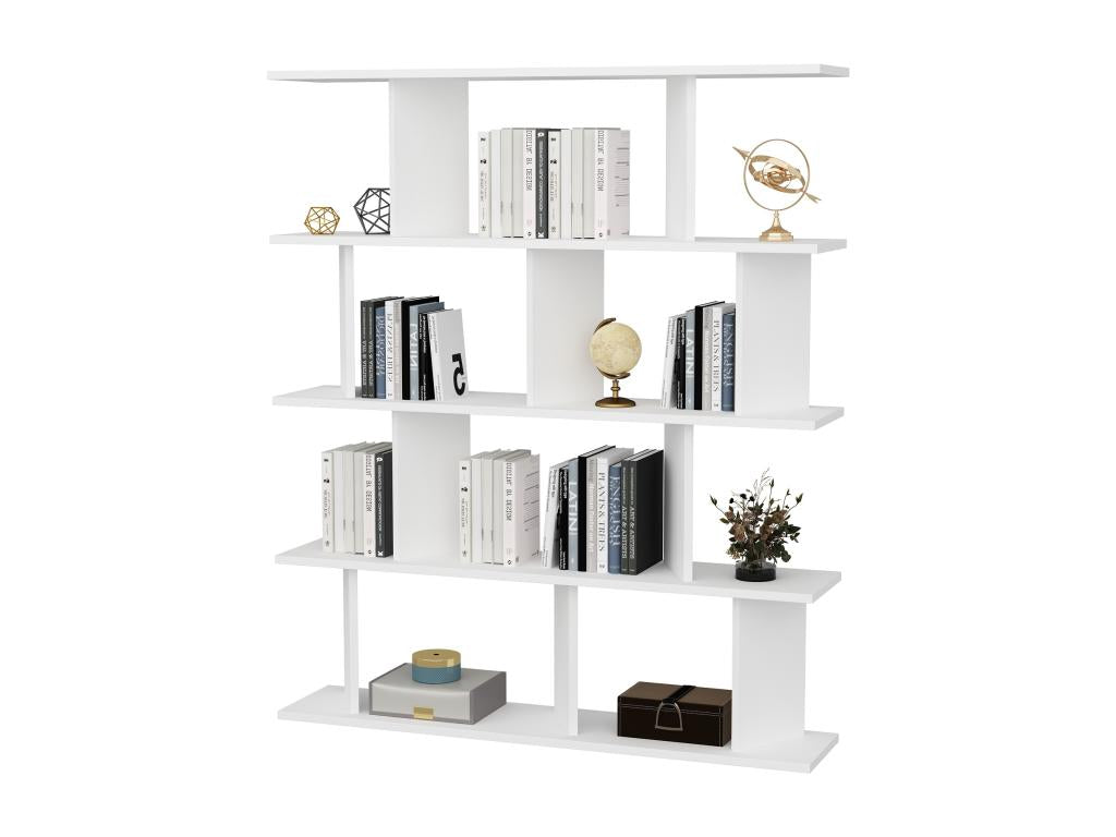 Modern Meublita 5-shelf bookcase, stylish and durable, white