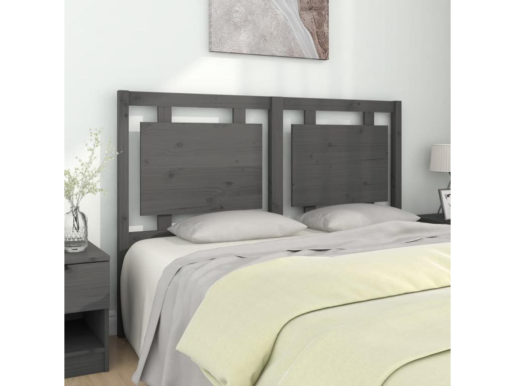 Headboard, Wood, Gray, 140 x 190 cm