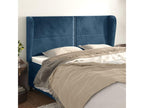 Headboard, Velvet Upholstery, Blue, 203 x 23 x 118 cm
