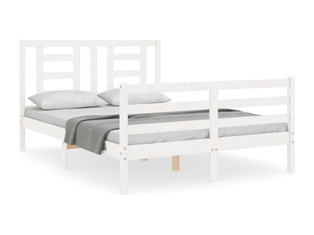 Bed Base, Wood, White, 140 x 190 m