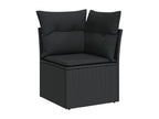 Patio Furniture Set, with Cushions, 8-Piece, Woven Resin (Wicker-Style), Black