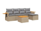 Patio Furniture Set, with Cushions, 6-Piece, Woven Resin (Wicker-Style), Beige
