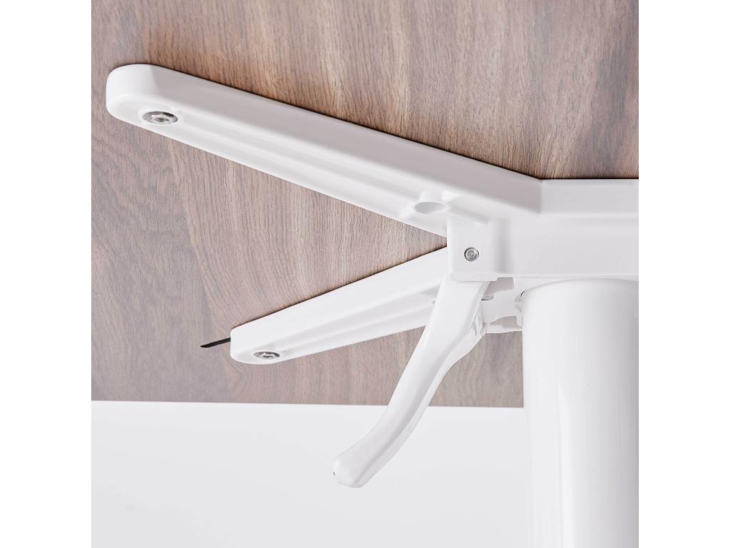 Square patio table 70x70 cm tiltable dark oak laminate