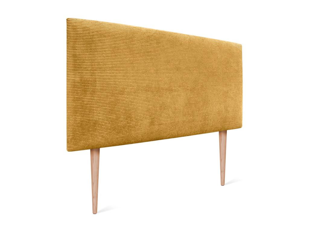 Headboard, Velvet Upholstery, Jaune Moutarde, 150 x 115