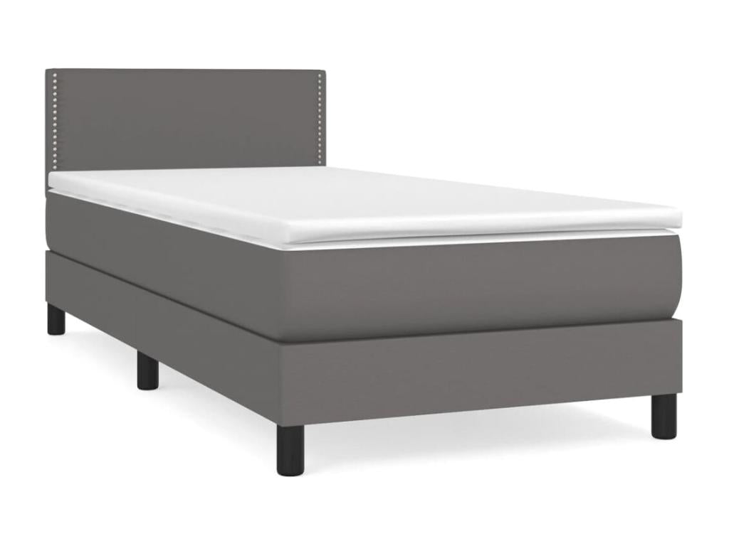 Mattress, Faux Leather, Gray, 90 x 200 cm