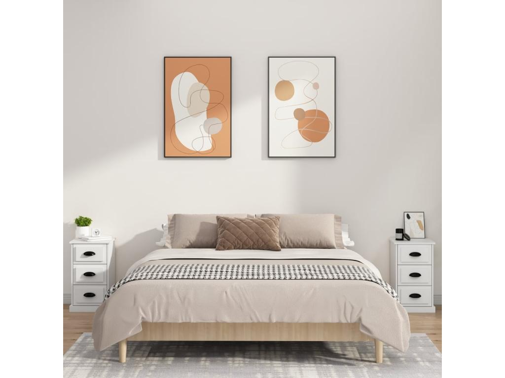 Nightstand, Wood, White, 39 x 39 x 67 cm