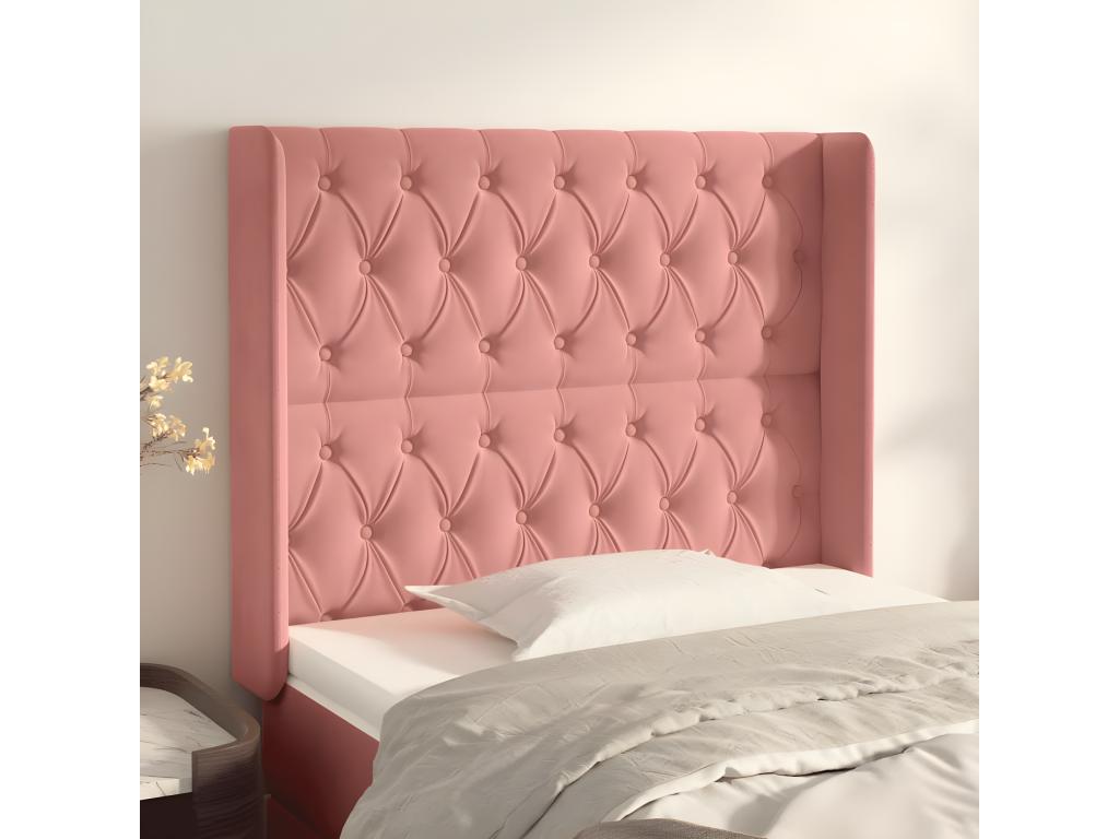 Headboard, Velvet Upholstery, Pink, 93 x 16 x 118 cm