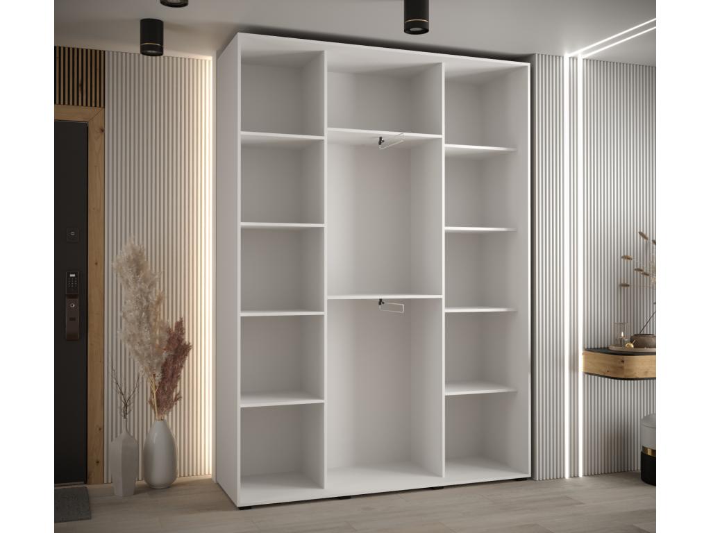 Wardrobe, Wood, Blanc/Doré
