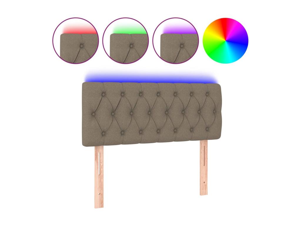 Headboard, Fabric Upholstery, Taupe, 90 x 190 cm